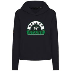 Dallas Stars Levelwear Women's Sweet Banner Arch Tri-Blend Cropped Pullover Hoodie Black