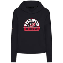 Carolina Hurricanes Levelwear Women's Sweet Banner Arch Tri-Blend Cropped Pullover Hoodie Black
