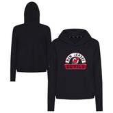 New Jersey Devils Levelwear Women's Sweet Banner Arch Tri-Blend Cropped Pullover Hoodie Black