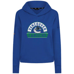Vancouver Canucks Levelwear Women's Sweet Banner Arch Tri-Blend Cropped Pullover Hoodie Royal