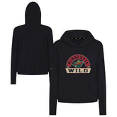 Minnesota Wild Levelwear Women's Sweet Banner Arch Tri-Blend Cropped Pullover Hoodie Black