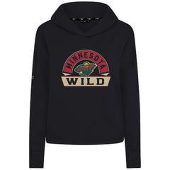 Minnesota Wild Levelwear Women's Sweet Banner Arch Tri-Blend Cropped Pullover Hoodie Black