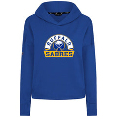Buffalo Sabres Levelwear Women's Sweet Banner Arch Tri-Blend Cropped Pullover Hoodie Royal