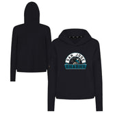 San Jose Sharks Levelwear Women's Sweet Banner Arch Tri-Blend Cropped Pullover Hoodie Black