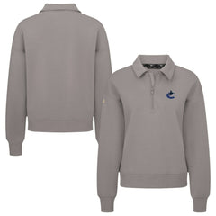 Vancouver Canucks Levelwear Women's Canmore Quarter-Zip Pullover Gray