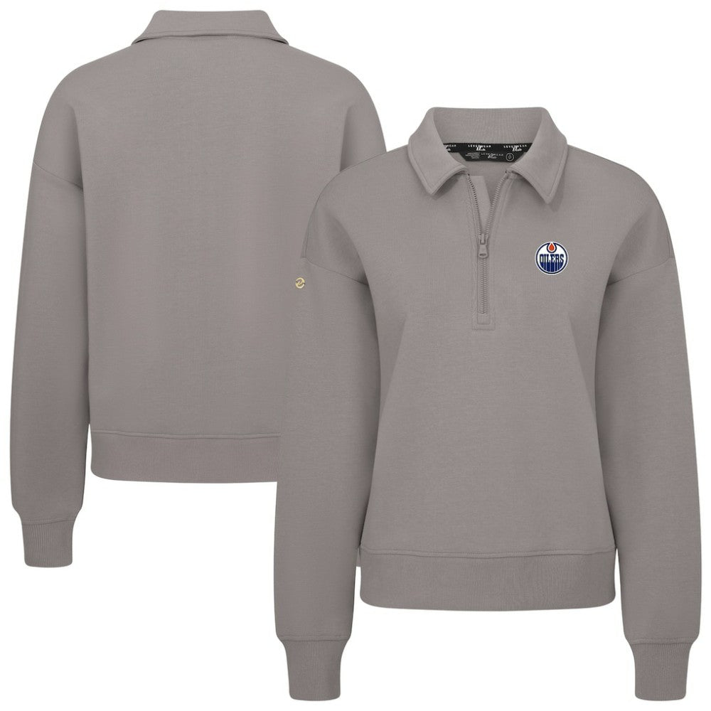 Edmonton Oilers Levelwear Women's Canmore Quarter-Zip Pullover Gray