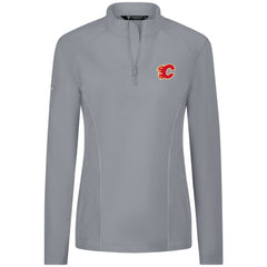 Calgary Flames Levelwear Women's Upright Quarter-Zip Pullover Gray