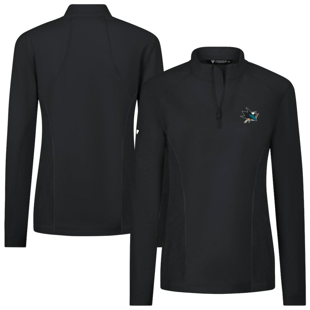 San Jose Sharks Levelwear Women's Upright Quarter-Zip Pullover Black