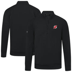 New Jersey Devils Levelwear Upright Tri-Blend Quarter-Zip Pullover Black