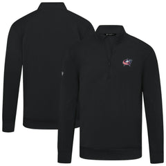 Columbus Blue Jackets Levelwear Upright Tri-Blend Quarter-Zip Pullover Black