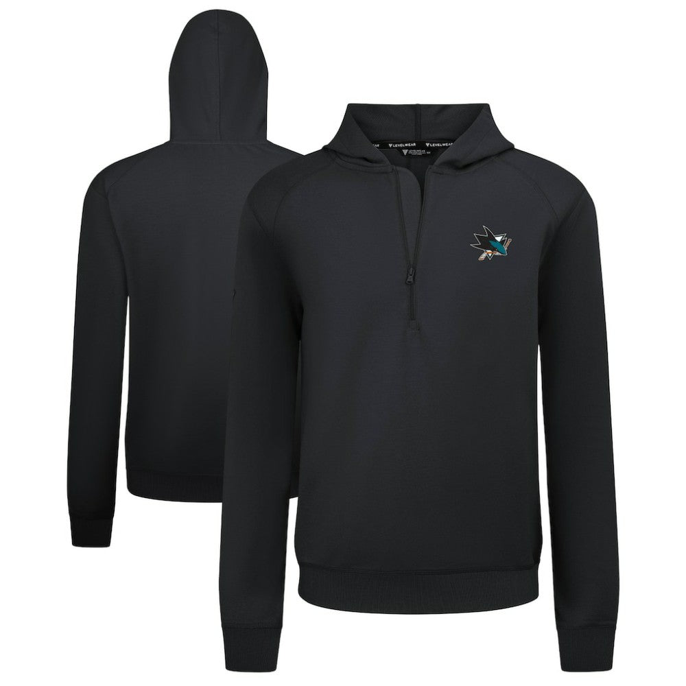San Jose Sharks Levelwear Technic Quarter-Zip Pullover Hoodie Black