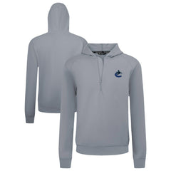Vancouver Canucks Levelwear Technic Quarter-Zip Pullover Hoodie Gray