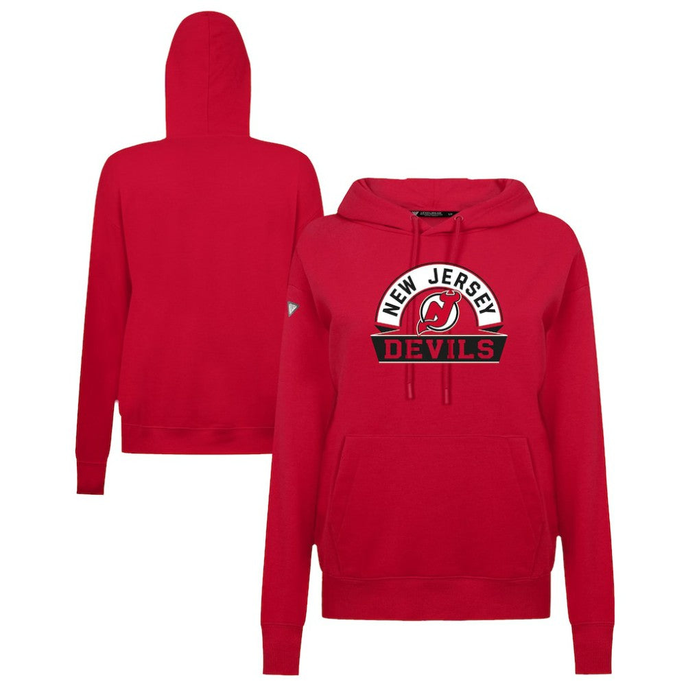 New Jersey Devils Levelwear Women's Adorn Banner Arch Pullover Hoodie Red