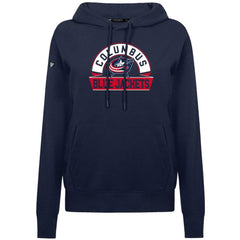 Columbus Blue Jackets Levelwear Women's Adorn Banner Arch Pullover Hoodie Navy