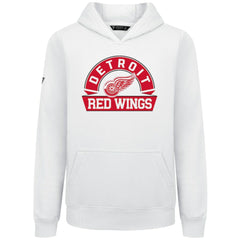 Detroit Red Wings Levelwear Youth Podium Banner Arch Pullover Hoodie White