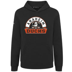 Anaheim Ducks Levelwear Youth Podium Banner Arch Pullover Hoodie Black