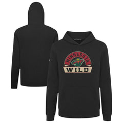 Minnesota Wild Levelwear Youth Podium Banner Arch Pullover Hoodie Black