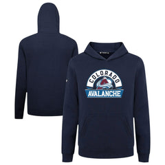 Colorado Avalanche Levelwear Youth Podium Banner Arch Pullover Hoodie Navy