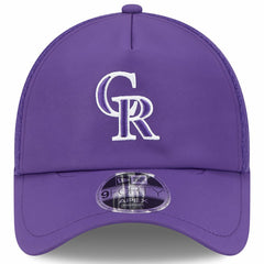 Colorado Rockies 2026 Batting Practice Apex 9FORTY Adjustable Trucker Hat Purple | New Era
