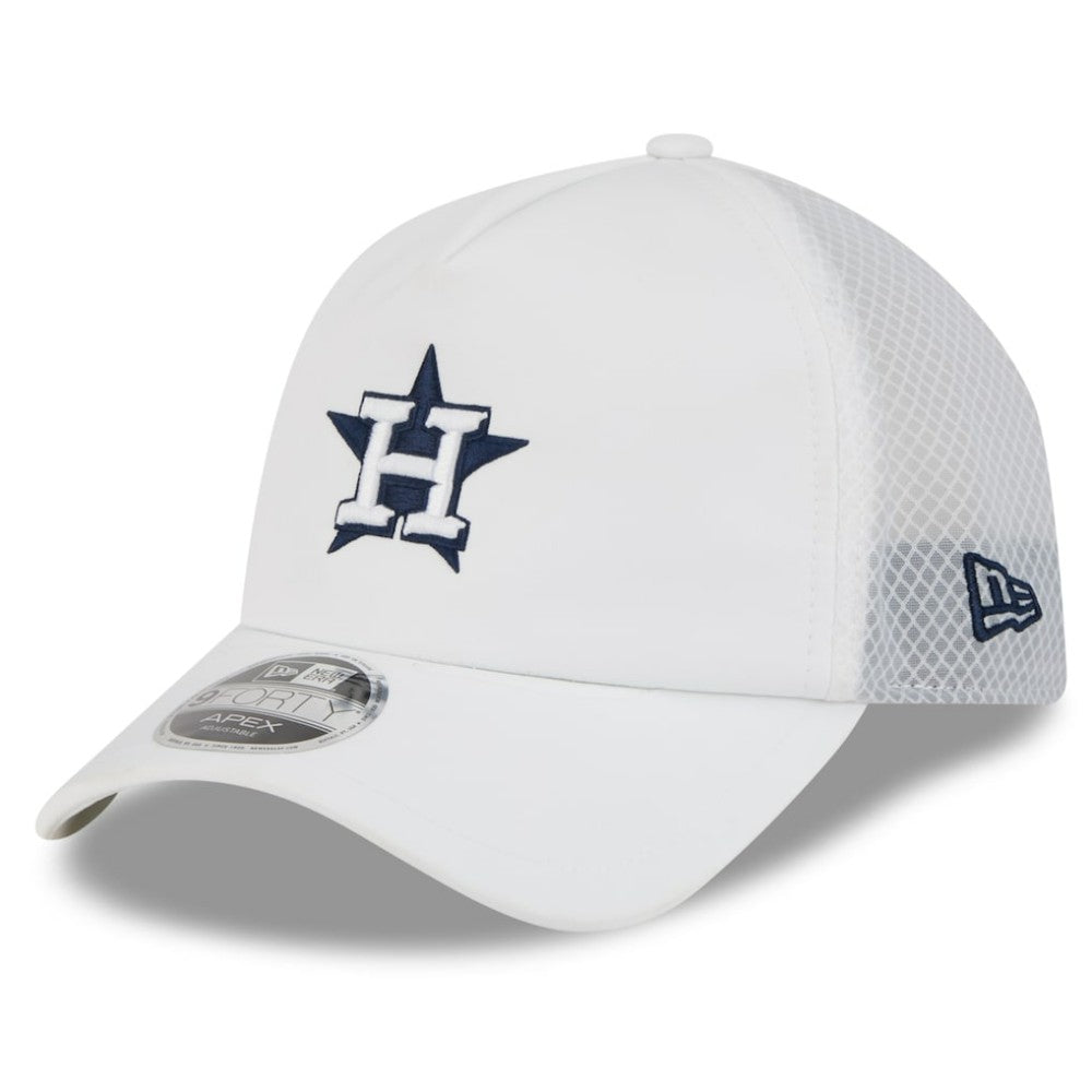 Houston Astros 2026 Batting Practice Apex 9FORTY Adjustable Trucker Hat White | New Era