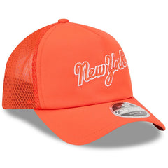 New York Mets 2026 Batting Practice Apex 9FORTY Adjustable Trucker Hat Orange | New Era