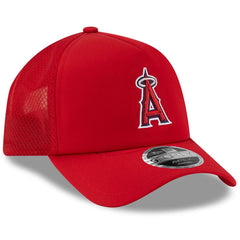 Los Angeles Angels 2026 Batting Practice Apex 9FORTY Adjustable Trucker Hat Red | New Era