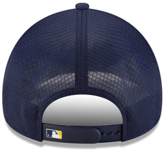 Milwaukee Brewers 2026 Batting Practice Apex 9FORTY Adjustable Trucker Hat Navy | New Era