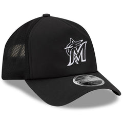 Miami Marlins 2026 Batting Practice Apex 9FORTY Adjustable Trucker Hat Black | New Era