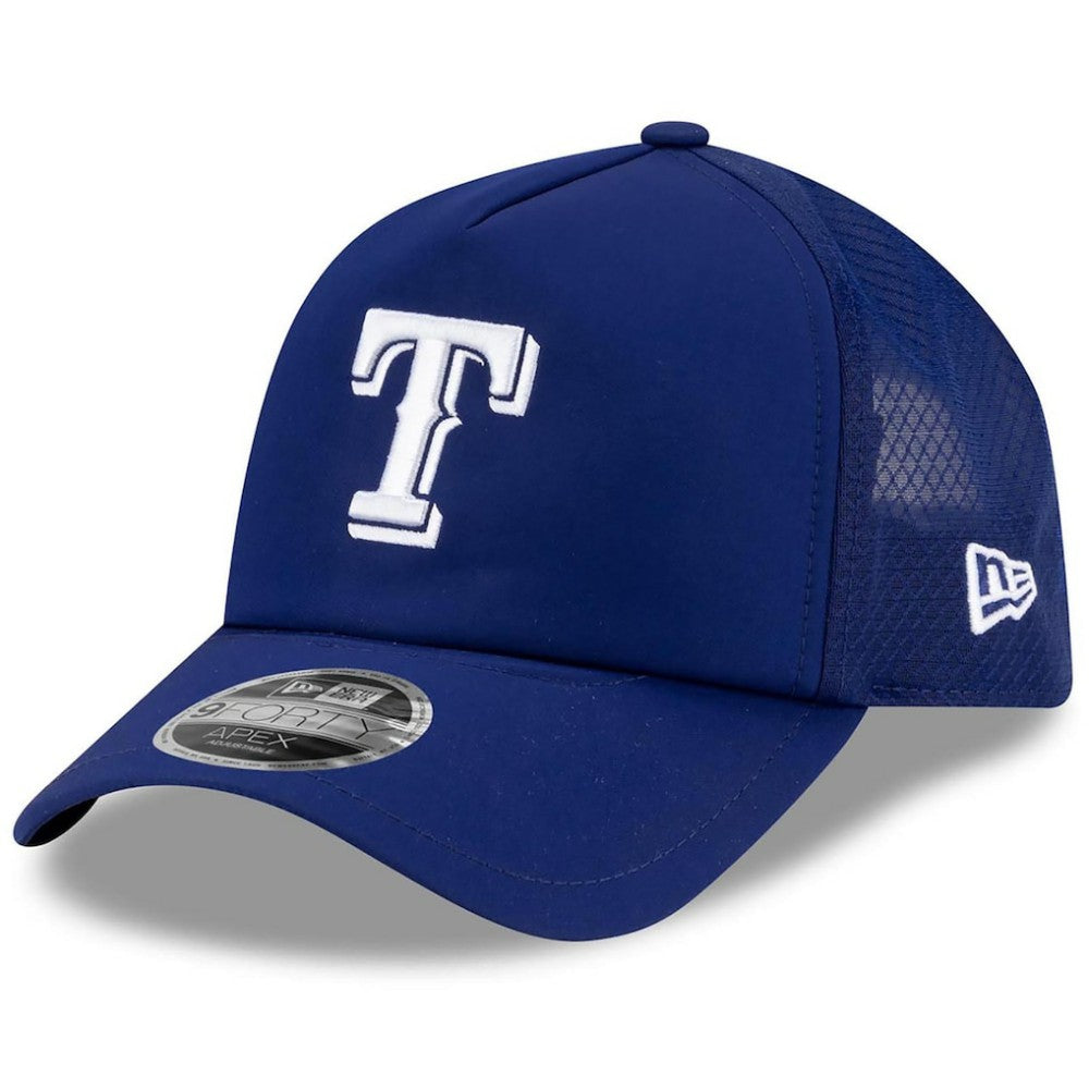 Texas Rangers 2026 Batting Practice Apex 9FORTY Adjustable Trucker Hat Royal | New Era