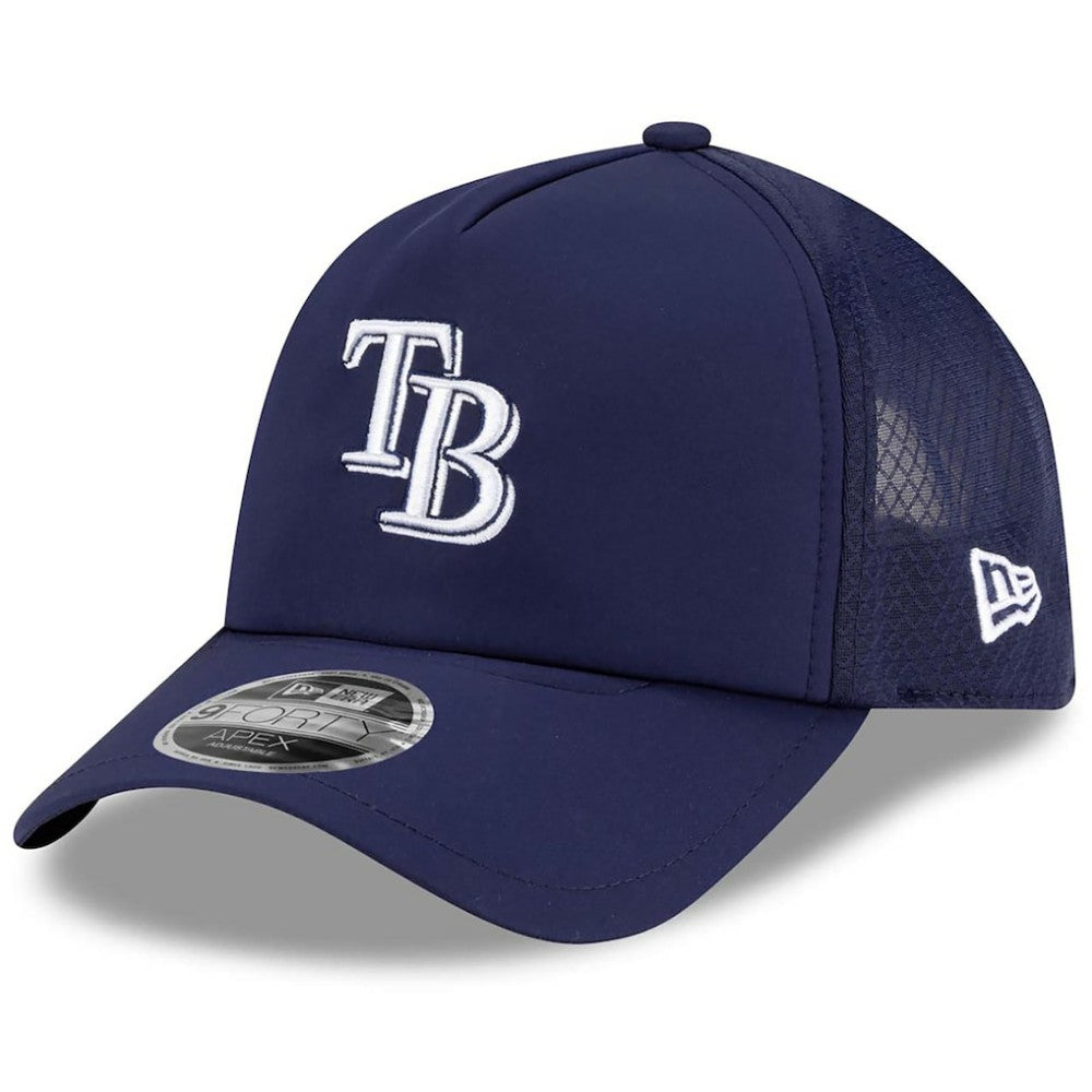 Tampa Bay Rays 2026 Batting Practice Apex 9FORTY Adjustable Trucker Hat Navy | New Era