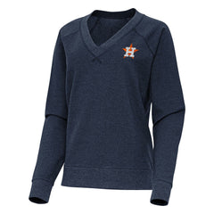 Houston Astros Antigua Women's Varsity Tri-Blend V-Neck Long Sleeve T-Shirt Heather Navy