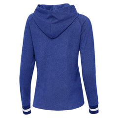 Chicago Cubs Antigua Women's Trek Pullover Hoodie Heather Royal
