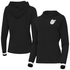 Baltimore Orioles Antigua Women's Trek Pullover Hoodie Black