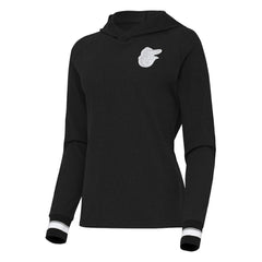Baltimore Orioles Antigua Women's Trek Pullover Hoodie Black