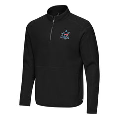 Miami Marlins Antigua Step Up Quarter-Zip Pullover Black