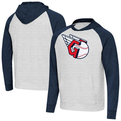 Cleveland Guardians Antigua Urgent Pullover Hoodie Heather Navy/Gray