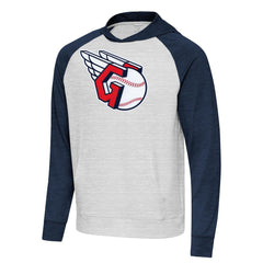 Cleveland Guardians Antigua Urgent Pullover Hoodie Heather Navy/Gray