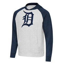 Detroit Tigers Antigua Urgent Pullover Hoodie Heather Navy/Gray