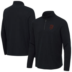 San Francisco Giants Antigua Sync Tri-Blend Quarter-Zip Pullover Heather Black