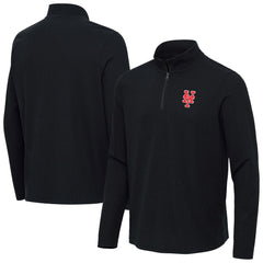 New York Mets Antigua Sync Tri-Blend Quarter-Zip Pullover Heather Black