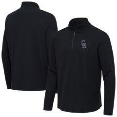Colorado Rockies Antigua Sync Tri-Blend Quarter-Zip Pullover Heather Black
