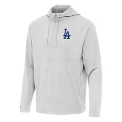 Los Angeles Dodgers Antigua Connected Quarter-Zip Pullover Hoodie Gray