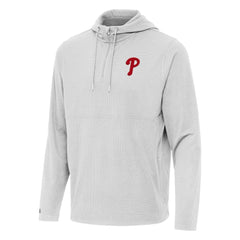 Philadelphia Phillies Antigua Connected Quarter-Zip Pullover Hoodie Gray