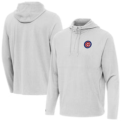 Chicago Cubs Antigua Connected Quarter-Zip Pullover Hoodie Gray