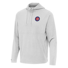 Chicago Cubs Antigua Connected Quarter-Zip Pullover Hoodie Gray