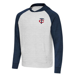 Minnesota Twins Antigua Urgent Pullover Hoodie Heather Navy/Gray