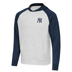 New York Yankees Antigua Urgent Pullover Hoodie Heather Navy/Gray