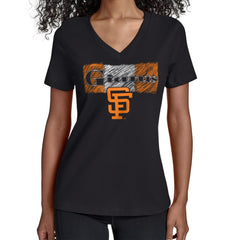 San Francisco Giants Starter Women's Team Color Shading V-Neck T-Shirt Black