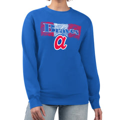 Atlanta Braves Starter Women's Team Color Shading Fleece Pullover Sweatshirt Royal