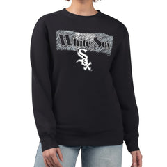 Chicago White Sox Starter Women's Team Color Shading Fleece Pullover Sweatshirt Black